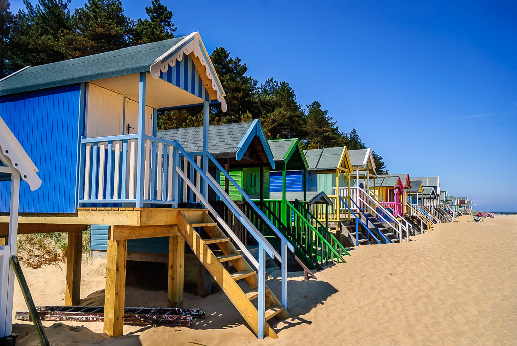 Colourful beach huts at Wells-next-the-Sea