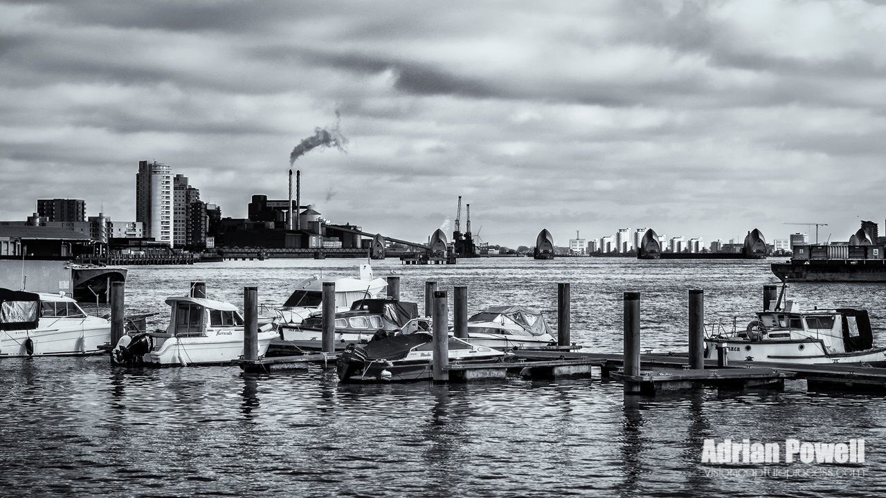 River Thames - Boats and Thames Barrier